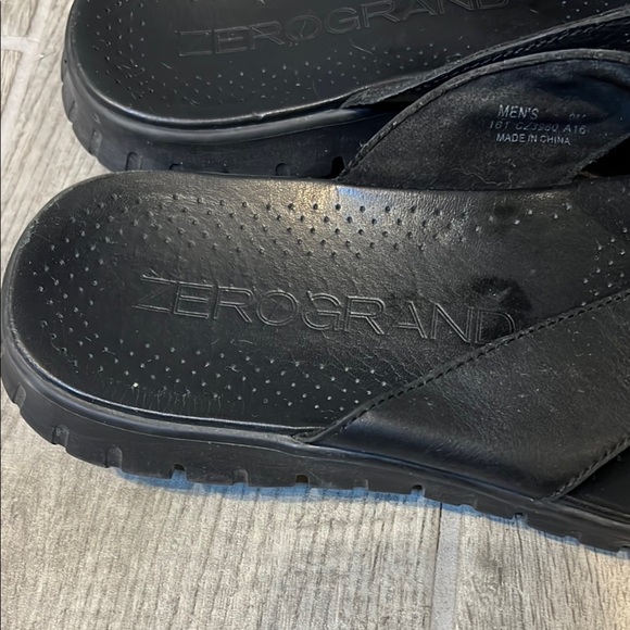 Cole Haan Zero Grand Men's Black Leather Summer Sandals size 9 - Picture 2 of 11